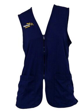 Walmart Proud Associate Women Small Navy Blue Zip Work Vest